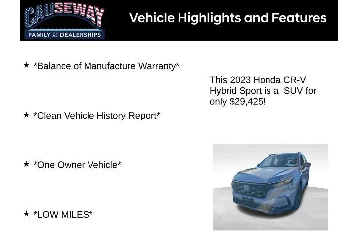 $29425 : Honda CR-V Hybrid 2023 AWD S image 2