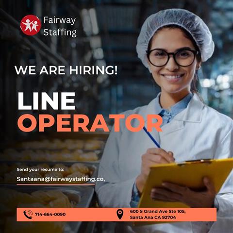 Now Hiring Line Operator image 1