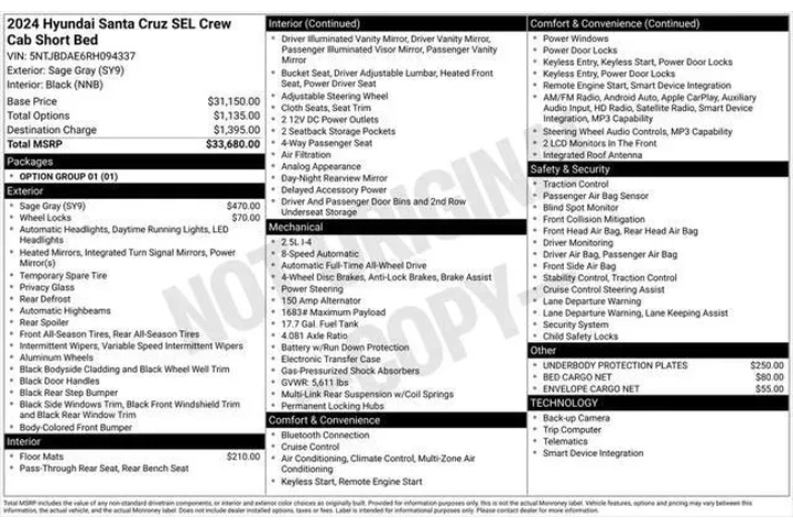 $26900 : Hyundai SANTA CRUZ 2024 AWD image 10