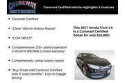 $16885 : Honda Civic 2017 LX 4dr Seda thumbnail