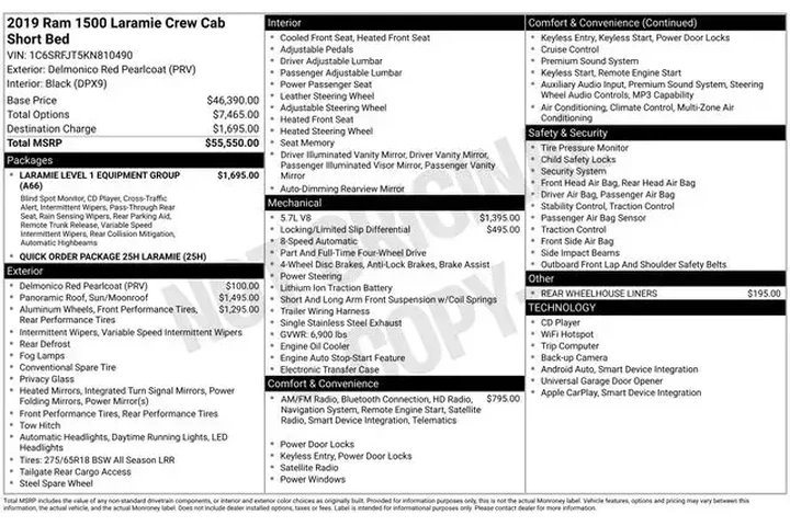 $28990 : Ram 1500 2019 4x4 Laramie 4d image 4