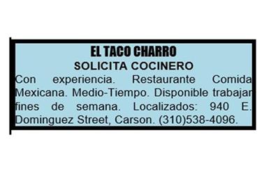 SOLICITANDO COCINERO en Los Angeles