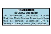 SOLICITANDO COCINERO en Los Angeles