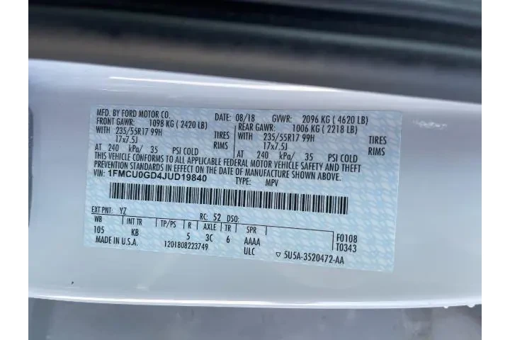 $12481 : Ford Escape 2018 SE 4dr SUV image 5