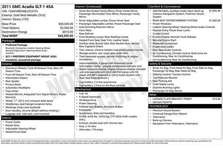 $3900 : GMC Acadia 2011 AWD SLT-1 4d image 5