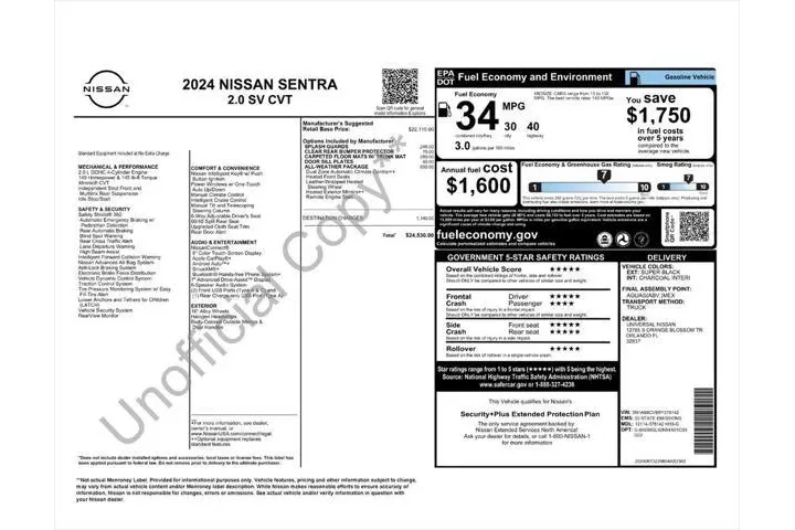 $17987 : Nissan Sentra 2024 SV 4dr Se image 4