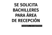 Vacante disponible recepción en Guayaquil