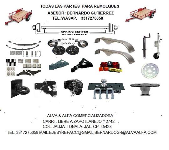 $1000 : REFACC.  PARTES PARA REMOLQUE image 1