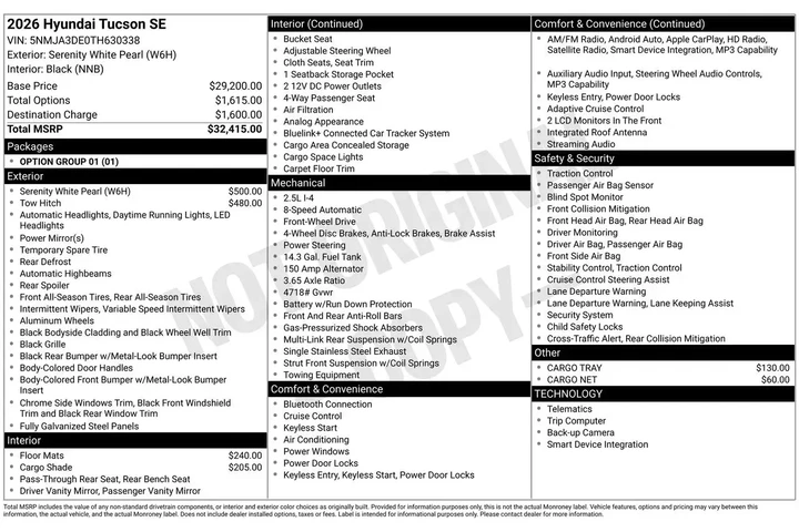 $28929 : Hyundai TUCSON 2026 SE 4dr S image 7