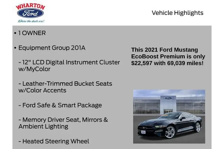 $22597 : Ford Mustang 2021 EcoBoost P image 6