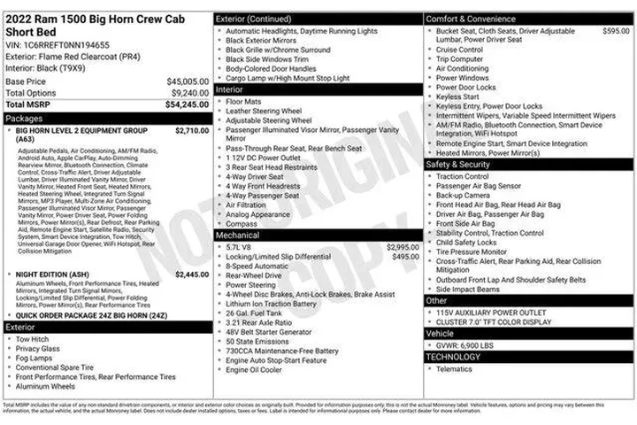 $32996 : Ram 1500 2022 4x2 Big Horn 4 image 10
