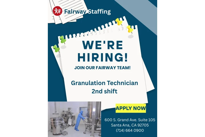 Hiring Granulation Technician image 1