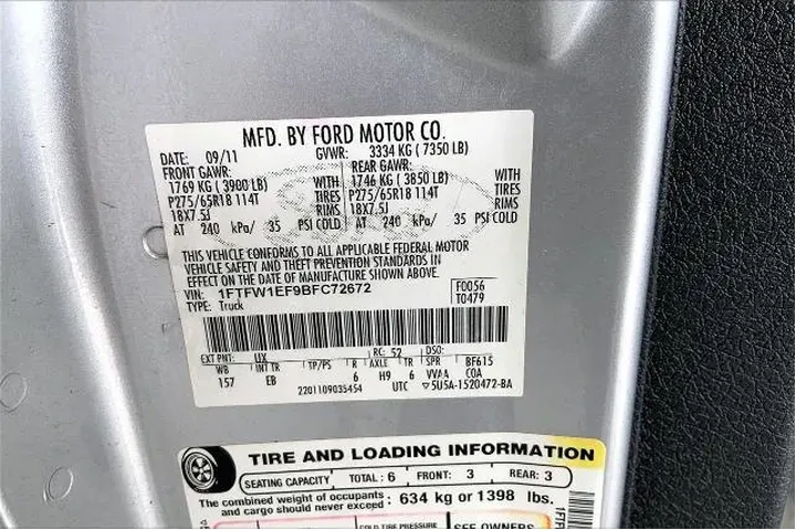 $14991 : Ford F-150 2011 4x4 Platinum image 8