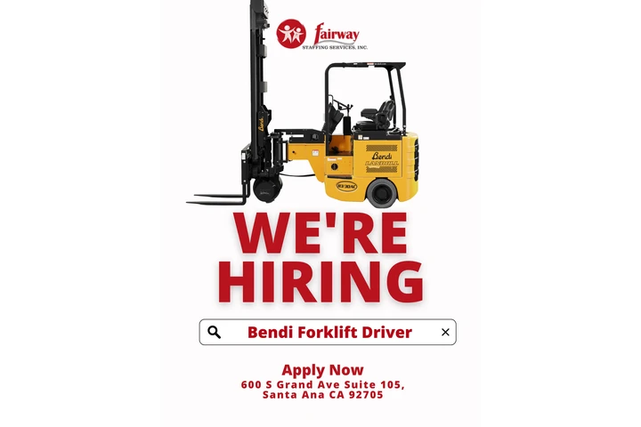 Now Hiring Bendi Forklift image 1