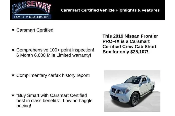 $25107 : Nissan Frontier 2019 4x4 PRO image 2