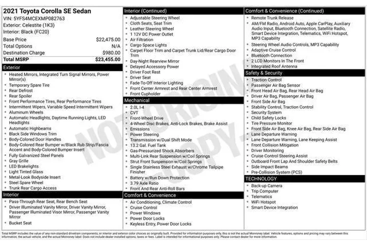 $16987 : Toyota Corolla 2021 SE 4dr S image 4