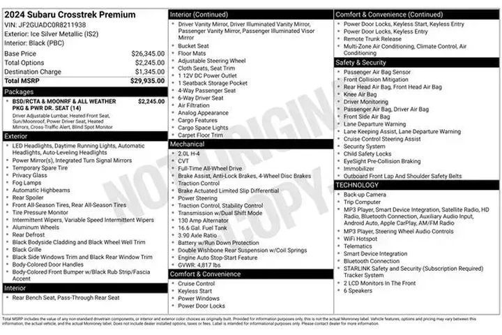 $25990 : Subaru Crosstrek 2024 AWD Pr image 2