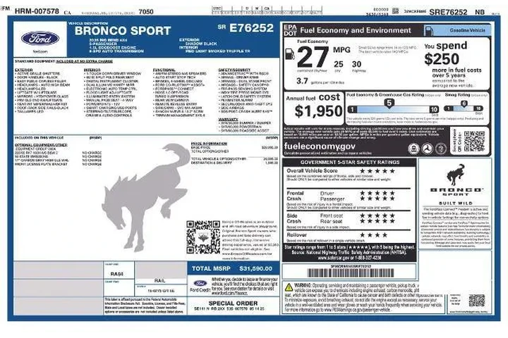 $26370 : Ford Bronco Sport 2025 AWD B image 3