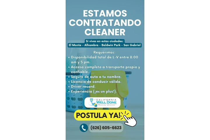 ESTAMOS CONTRATANDO CLEANER!!! image 3