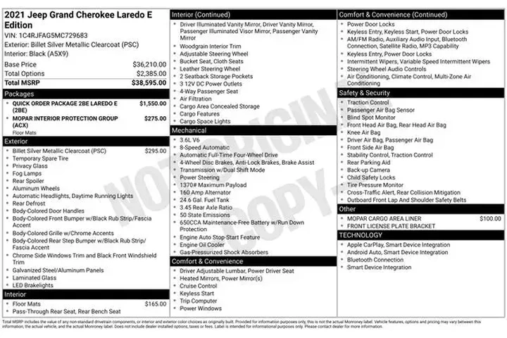 $17990 : Jeep Grand Cherokee 2021 4x4 image 4