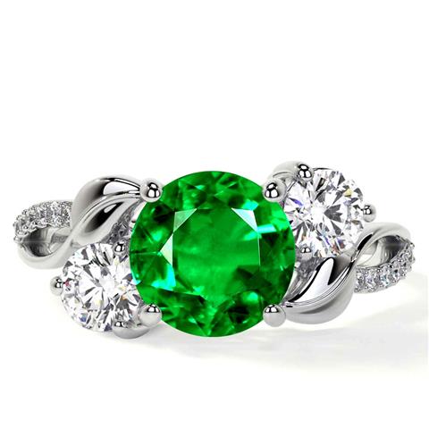 $12572 : Shop 2.35cttw Round Emerald En image 1