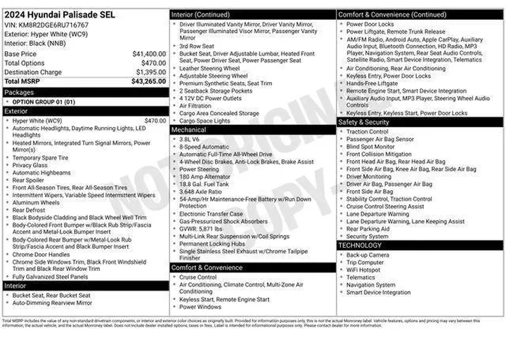 $30990 : Hyundai PALISADE 2024 AWD SE image 4
