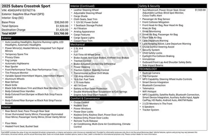 $29991 : Subaru Crosstrek 2025 AWD Sp image 3