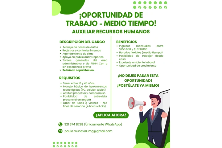 AUXILIAR RECURSOS HUMANOS image 1
