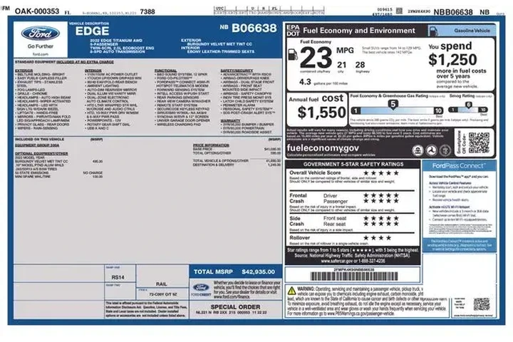 $22495 : Ford Edge 2022 AWD Titanium image 2