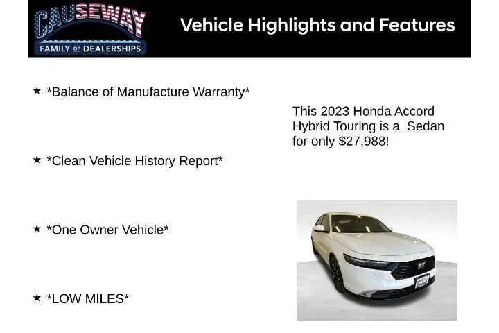 $27988 : Honda Accord Hybrid 2023 Tou image 2