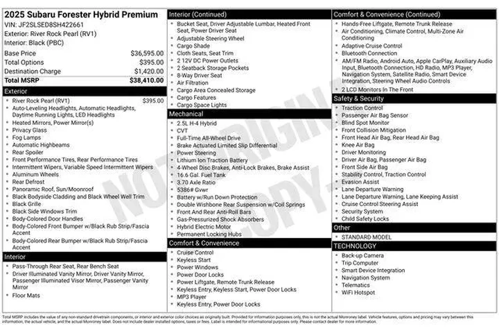 $36990 : Subaru Forester 2025 AWD Pre image 2