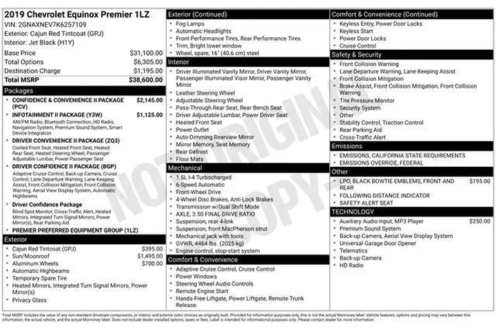 $15154 : Chevrolet Equinox 2019 Premi image 9