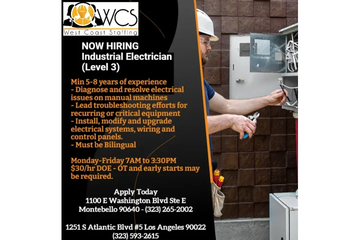 Hiring Industrial Electrician image 1