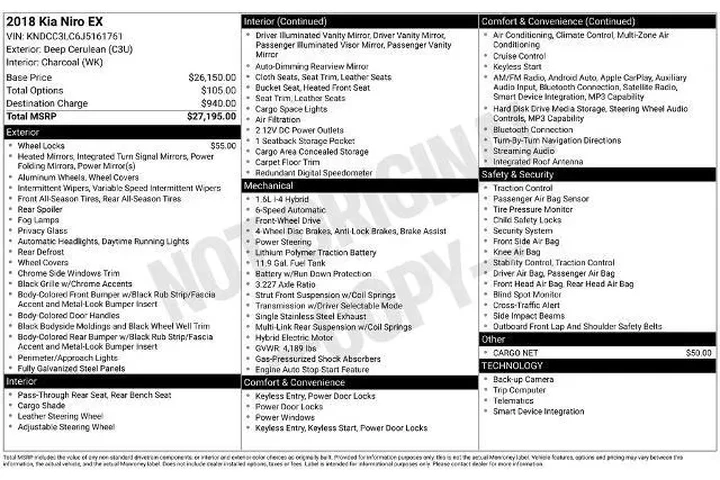 $14074 : Kia Niro 2018 EX 4dr Crossov image 2