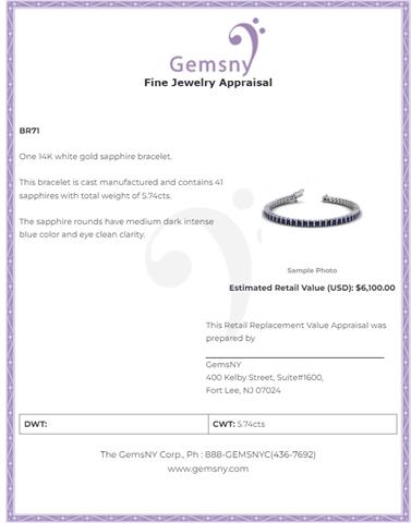 $3089 : Blue Sapphire Tennis Bracelet image 2