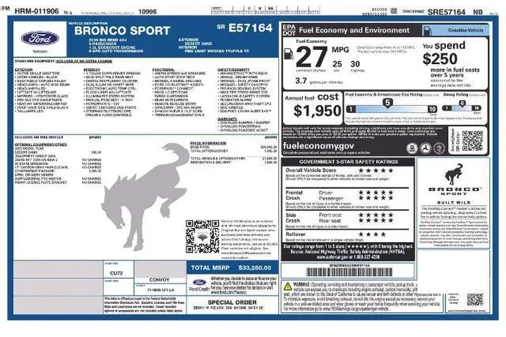 $26700 : Ford Bronco Sport 2025 AWD B image 3