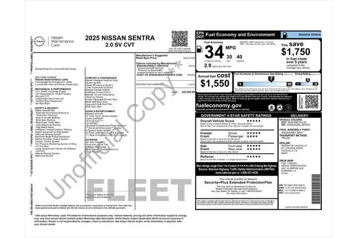 $20287 : Nissan Sentra 2025 SV 4dr Se image 3