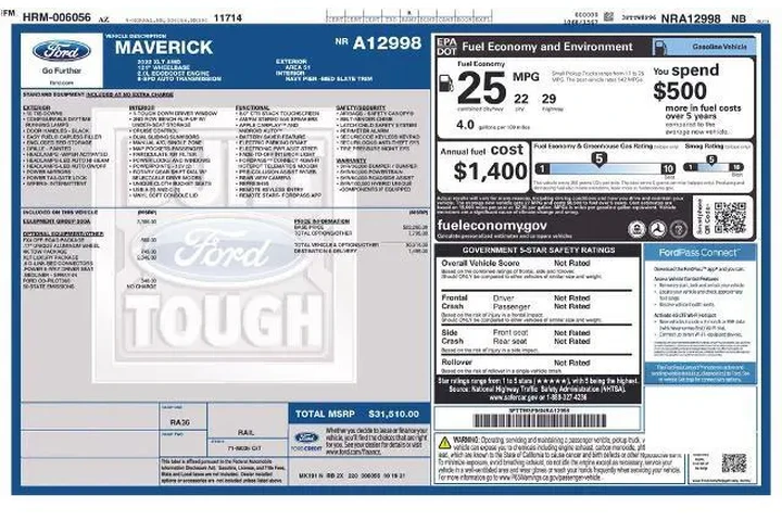 $25310 : Ford Maverick 2022 AWD XLT 4 image 6