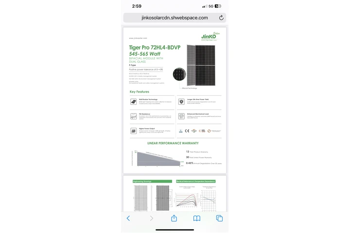 $50000 : Panel Fotovoltaico Jinko image 1