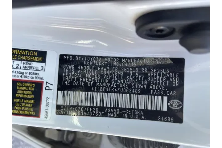 $12981 : Toyota Camry 2015 LE 4dr Sed image 5