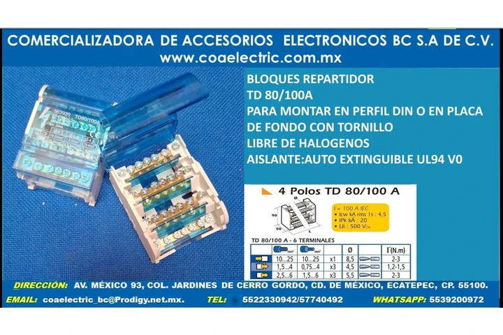 BLOQUE REPARTIDOR TD 80/100A image 1