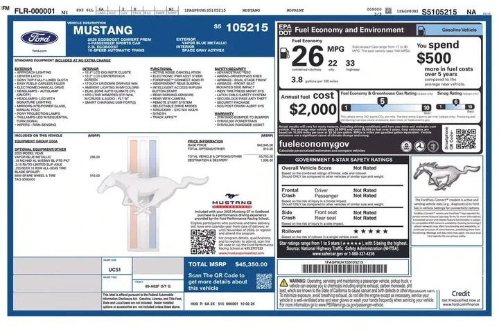 $35900 : Ford Mustang 2025 EcoBoost P image 2