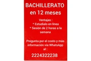 BACHILLERATO EN 12 MESES en Puebla