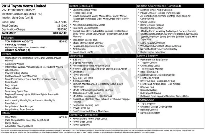 $12970 : Toyota Venza 2014 AWD LE V6 image 2