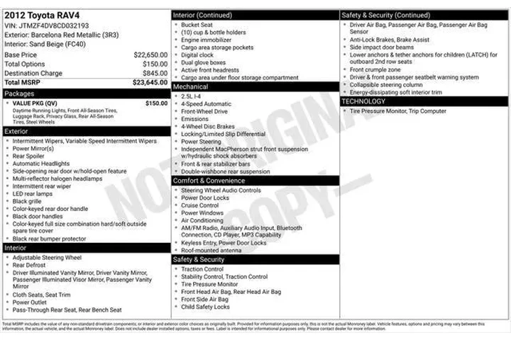 $12149 : Toyota RAV4 2012 Base 4dr SU image 3
