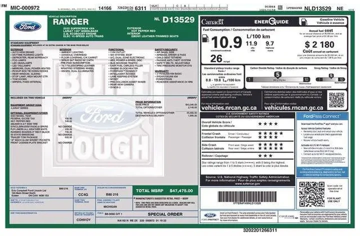 $31549 : Ford Ranger 2022 4x4 Lariat image 9