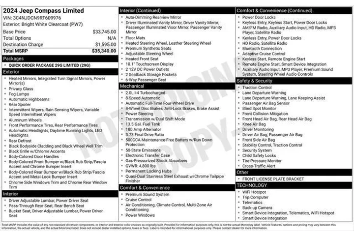 $21265 : Jeep Compass 2024 4x4 Limite image 10