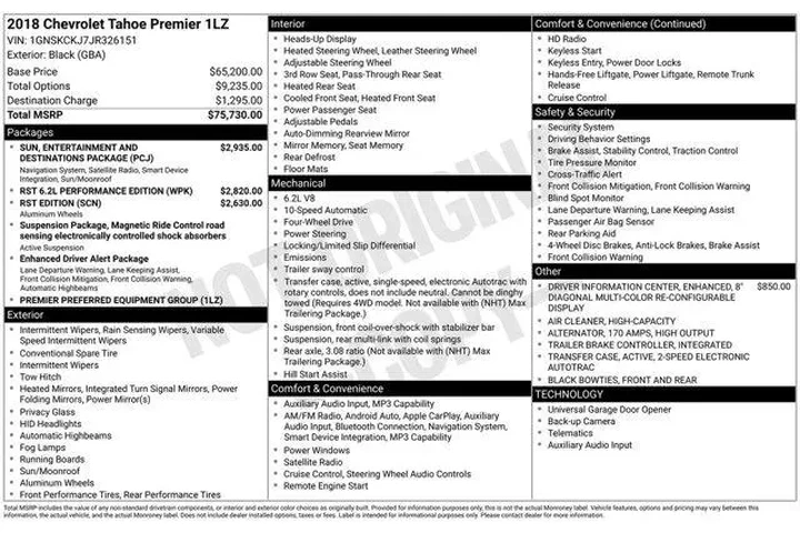 $34308 : Chevrolet Tahoe 2018 4x4 Pre image 2