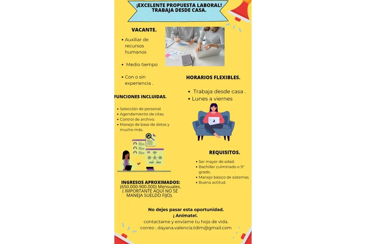 Vacante auxiliar de RH. image 1