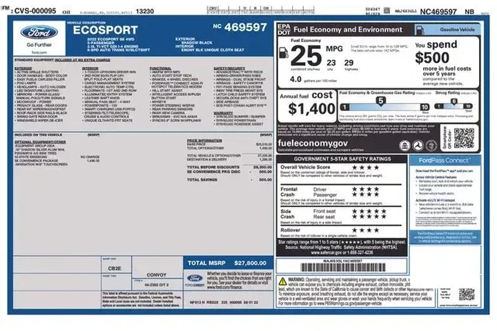 $17970 : Ford EcoSport 2022 AWD SE 4d image 2